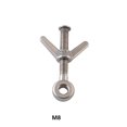 thumbnail image 3 of maskred Screw Circular Hole Stainless Steel Airfoil Nut Rustproof Small Lightweight Bolts Nuts Marine Kayaking Silver M8, 3 of 6