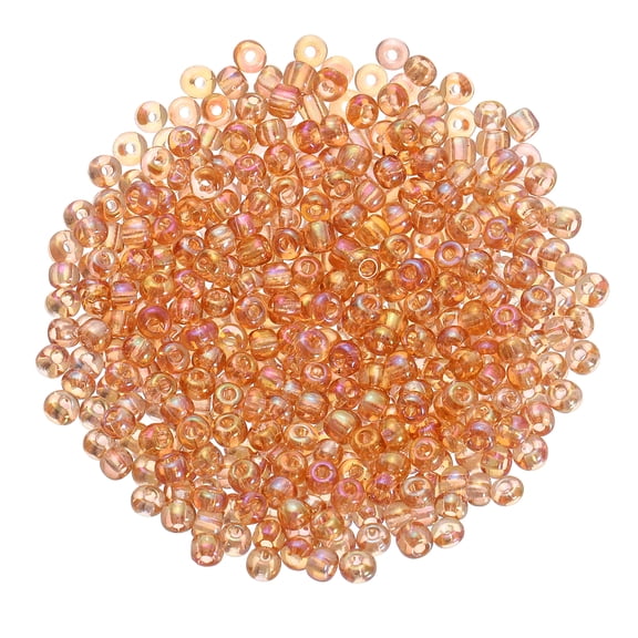 1600Pcs Glass Seed Beads, 4mm 6/0 Loose Mini Beads with Hole, Bulk Craft Spacer for Jewelry Making, Champagne AB