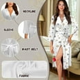 thumbnail image 6 of Yuyamidu Snowflake Robes for Women Bathrobe Lightweight Long Sleeves Kimono Girls Spa Robe Size 2XL White House Coat Christmas V-Neck Loungewear Mid-Calf Length Nightgown, 6 of 7