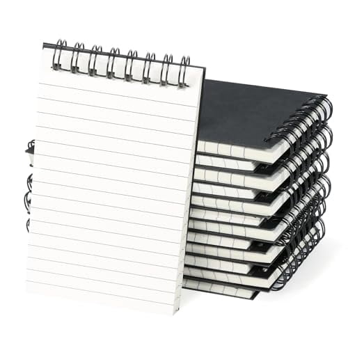24 Pack 3x5 Inch Spiral Pocket Notebooks, College Ruled Memo Pads for Home, Office & Travel, Black