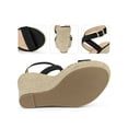 thumbnail image 2 of BLISSFUL STEP Slingback Crisscross Espadrille Wedge Heels Sandals for Women Black 7, 2 of 7