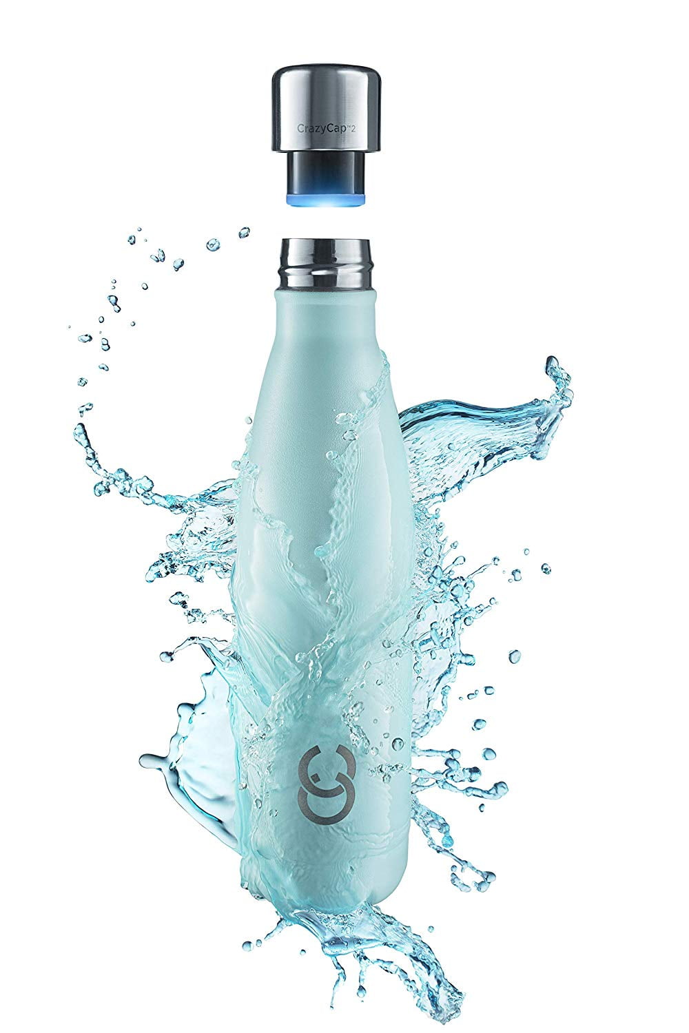 Crazycap Uv Water Bottle Purifier For Water Purification Self Cleaning Bottle Safely Drink Water From Streams International Travel Includes Premium Cc Stainless Steel Insulated Bottle Cyan Walmart Com Walmart Com