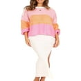 thumbnail image 2 of Pulls à Manches Longues Col Rond pour Femmes avec Pull en Tricot de Couleur Contrastée, 2 of 9