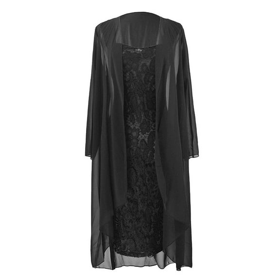 KBKYBUYZ Women's Stylish Summer Solid Lace Chiffon Dress Two-piece Set