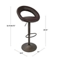 thumbnail image 4 of Contemporary Home Living Set of 2 Antique Brown Upholstered Metro Adjustable Bar Stool, 40.75”, 4 of 5