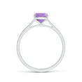 thumbnail image 2 of ANGARA Natural Prong-Set Cushion 1.2 ct Amethyst Solitaire Ring in 14K White Gold for Women (Size-8x6mm) | February Birthstone, Birthday, Anniversary, Jewelry Gift for Women | Natural Amethyst Ring, 2 of 9