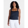 thumbnail image 2 of Time and Tru Women's Smocked Cotton Tank Top with Ruffle Straps, Sizes XS-XXXL, 2 of 6