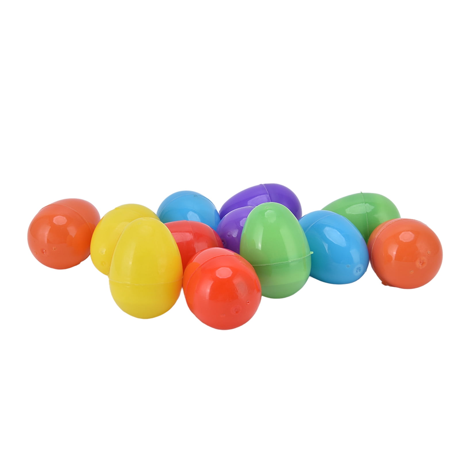M Buder 12 Pcs Light Up Easter Eggs Glowing Decorative Plastic Fillable Eggs with Built-in Warm LED Lights Battery Operated for Kids Party Favors Holiday Decor 1.77 inches / 4.5 cm