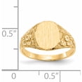thumbnail image 5 of 14K Yellow Gold 10.0X8.0mm Closed Back Signet Ring (Size 6) Made In United States rs169, 5 of 5