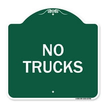 SignMission A-DES-GW-1818-22786 18 x 18 in. Designer Series Sign - Truck Sign No Trucks, Green & White