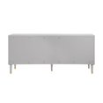 thumbnail image 5 of Inspired Home Kai Sideboard Buffet 3 Doors Brushed Finish Gold Handle and Leg Tip 3 Adjustable Shelves, Light Grey, 5 of 10