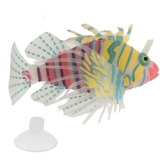 Unique Bargains Artificial Glowing Fish Floating Fake Fish Ornament Aquarium Artificial Fish Pink Orange 1 Set