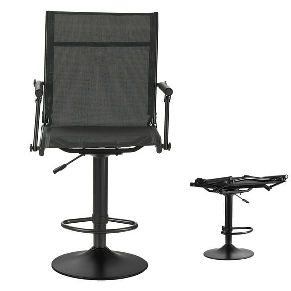 KFFKFF 360° Rotating Hunting Chair, Quiet Swivel Design, Lightweight Ground Seat with Sturdy Steel Frame, Padded Armrests, Adjustable Height, 300 lbs Weight Capacity, Ideal for Outdoor Activities