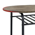 thumbnail image 3 of Yaheetech 3 Piece Modern Round Dining Table Set Kitchen Table Set with Storage Rack, Drift Brown, 3 of 13