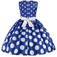 thumbnail image 3 of WOLLED Flower Girl Princess Dresses Kids Baby Summer Sleeveless Polka Dot Party Gown Toddler Bowtie Birthday Dress for 2-8 Years, 3 of 9