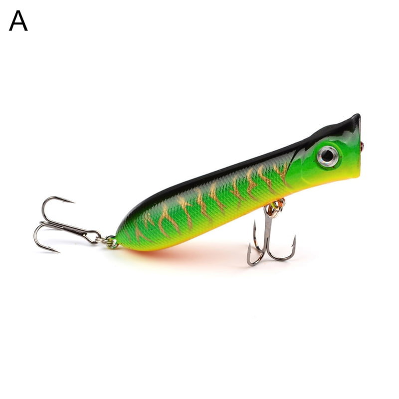 3D 8cm Fishing Lures 6# Hook Bass Crankbait Crank Bait Spinner Tackle 3D Eye NEW