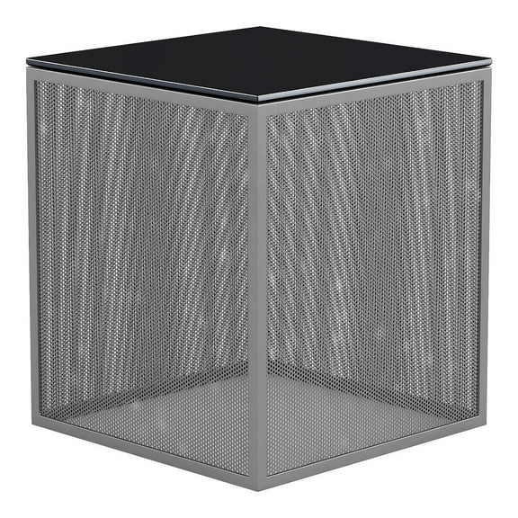 Furniture of America Kelforia Contemporary Glass Top Side Table