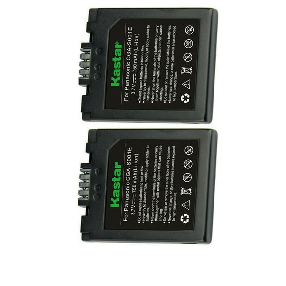 Kastar 2-Pack CGA-S001 Battery Replacement for Panasonic DMC-FX1GC-A, DMC-FX1GC-D, DMC-FX1GC-G, DMC-FX1GC-R, DMC-FX1GC-S , DMC-FX5, DMC-FX5BS, DMC-FX5EG, DMC-FX5EG-A, DMC-FX5EG-S, DMC-FX5EN Camera