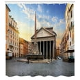 thumbnail image 3 of Ambesonne Obelisk Shower Curtain, Pantheon Fountain in Rome, 69"Wx75"L, Multicolor, 3 of 3