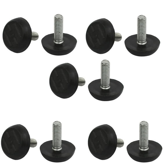 Unique Bargains 10Pcs M6x20mm Thread Adjustable Screw On Furniture Glide Leveling Foot