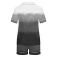 thumbnail image 5 of YWDJ Pajamas for Women Shorts Lightweight Gradient Short Sleeve Button Down Shirts 2 Piece Shorts Loungewear L Black, 5 of 5