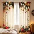 thumbnail image 6 of QISIWOLE Festive Christmas Themed Decorative Curtains, 2 Pack 65x29in Polyester Fabric with Rod Pocket, Holiday Window Display for Living Room Bedroom Party, Gold Ornament Elegant Scene, 6 of 6