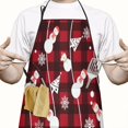 thumbnail image 2 of Red Christmas Snowman Pattern Apron-Garden Aprons for Women with Pockets-Cotton Linen Waterproof Kitchen Cooking Gardening Aprons Adjustable for Kitchen,Cooking,BBQ and Salon 33"x27", 2 of 7