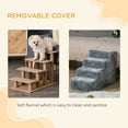 thumbnail image 4 of CoSoTower 4-Step Dog Ramp for Sofa, Bed, and Couch, with Removable Cover, Light Grey, 4 of 7