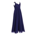 thumbnail image 3 of iEFiEL Girls Chiffon Lace Flower Girl Dress Wedding Bridesmaid Gown Navy Blue 4, 3 of 7