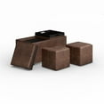 thumbnail image 2 of Avalon 35" Wd. 5 Pc Storage Ottoman in Distressed Chestnut Brown Faux Leather, 2 of 10