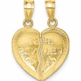 thumbnail image 5 of 10K Yellow Gold Best Friends Break-A-Part Heart Pendant (20 X 16) Made In United States 10c978, 5 of 6