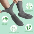 thumbnail image 4 of HIALTODAY 4 Pairs Men Diabetic Socks 9-11 Non-Binding Moisture Crew Length Socks Wicking Neuropathy Bamboo Socks,GRAY, 4 of 6