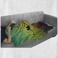 thumbnail image 6 of Modern Soft Flannel Fleece Blanket, Birds on Branch with Geometrical Abstract Rainbow Colored Sharp Lines Backdrop Print, Cozy Plush for Indoor and Outdoor Use, 70" x 90", Multicolor, by Ambesonne, 6 of 6