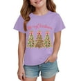 thumbnail image 4 of Ulanda Boys Girls Christmas Shirt Kids Christmas Tree T-Shirts Funny Toddler Xmas Holiday Short Sleeve Tees 2025 (Purple, 3-4 Years), 4 of 6