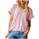 thumbnail image 2 of Fiudx Ofertas Flash Del Día Blusa con Cuello En V y Mangas Cortas Lisas Tejidas a La Moda Informal para Mujer, 2 of 7