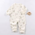 thumbnail image 2 of CAUYDY Boys Clothes for Baby Newborn Sleepers 3 6 9 12 18 24 Months Preemie Long Sleeve Romper Infant Boy Pajamas Fall Winter Toddler Bodysuit Beige for Sizes 3-6 Months, 2 of 7