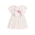 thumbnail image 3 of HelloKitty-ropa para niños, vestido cómodo de algodón de verano para niñas, Falda plisada de princesa de manga corta con cuello redondo y dibujos animados bonitos, 3 of 5