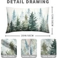 thumbnail image 4 of Watercolor Dark Green Christmas Tree Lumbar Pillow Covers 12x20 Set of 2 Winter Rustic Nature Forest Throw Pillow Covers Xmas Pine Trees Linen Pillow Cases for Farmhouse Living Room Decor, 4 of 6
