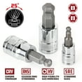 thumbnail image 4 of Powerbuilt 8 Piece 3/8 Inch Drive SAE Ball End Hex Bit Set - 642402, 4 of 7