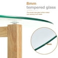 thumbnail image 5 of ON-TREND 35" Round Glass Coffee Table - Modern Cocktail Table with Tempered Glass Top & Sturdy Natural Wood Base, Easy Assembly for Living Room, Apartment, Entryway, 5 of 18