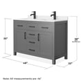 thumbnail image 5 of Wyndham Collection Beckett 48" Wood Double Bathroom Vanity in Dark Gray/Black, 5 of 6