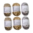 thumbnail image 1 of Hilo metálico para camiseta, hilo para tejer a mano, fácil de transportar, suministros para tejer, suave, crochet, multiusos, para llaveros, mantas, Oro Plata, 1 of 10