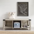 thumbnail image 3 of Modern Farmhouse Wood & Metal Entry Bench - Reclaimed Barnwood, 3 of 6