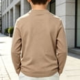 thumbnail image 6 of Resicozy Boys Long Sleeve Henley Shirt for Kids, Casual Solid Color, Fall Winter Clothes 2-12 Years Light Brown 130, 6 of 6