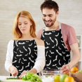 thumbnail image 3 of Black Halloween Bats with White Apron-Garden Aprons for Women with Pockets-Cotton Linen Waterproof Kitchen Cooking Gardening Aprons Adjustable for Kitchen,Cooking,BBQ and Salon 32"x27", 3 of 7