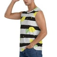 thumbnail image 3 of Bixox Men's Lemon Printed Shirt Sleeveless Fitness Tank Top-Small, 3 of 7