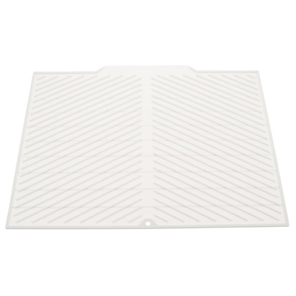 WRITWAA Silicone Drain Mat Non- Foldable Beige Kitchen Drying Rack Mat