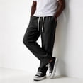 thumbnail image 2 of Nestiefly Mens Cotton Linen Pants Casual Elastic Waist Drawstring Summer Beach Pants Loose Fit Lightweight Dress Trousers 2026 Black 2XL, 2 of 6