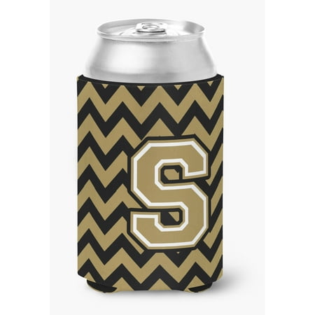 

Letter S Chevron Black and Gold Can or Bottle Hugger