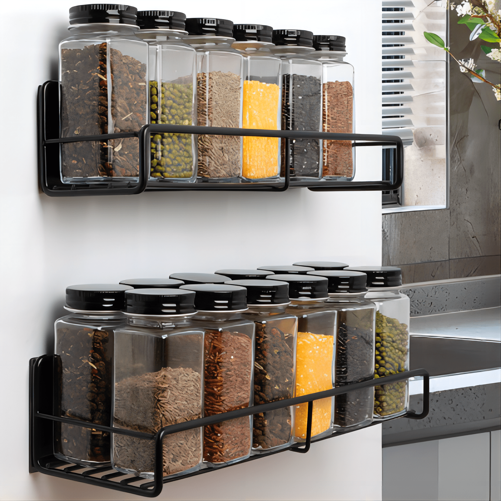  KitHero Magnetic Spice Rack Organizer with 12 Jars, 216 Labels,  1 Steel Funnel for Refrigerator，Microwave Oven - Full Set of Seasoning  Organizer, Kitchen Gadgets : Home & Kitchen